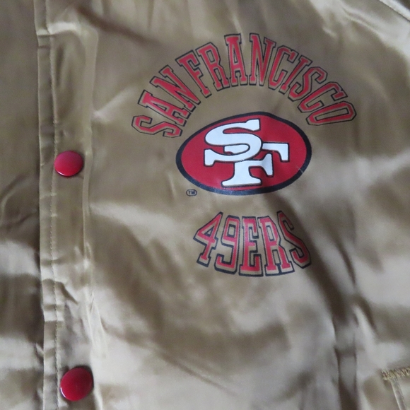 Vintage NFL Chalk Line San Francisco 49ers Satin Football Jacket Sz Small - Picture 2 of 11